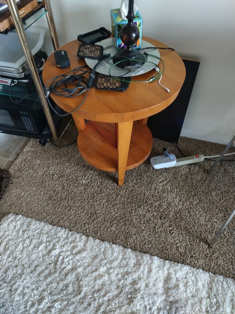 Solid wood end table
