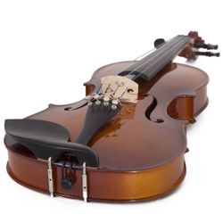 Cecilio CVN-300 Solidwood Ebony Fitted Violin with D'Addario Prelude Strings, Size 1/2