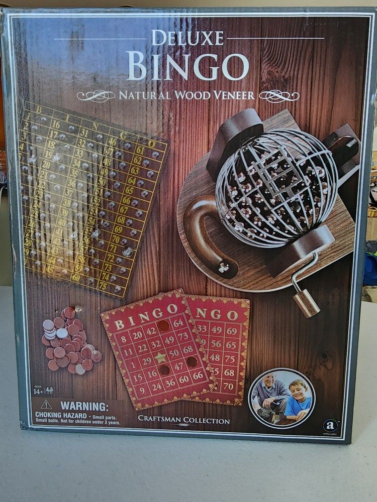 Deluxe Bingo Set - Natural Wood Veneer