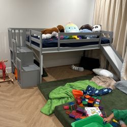Kids Bunk Need With New Mattress And Slide
