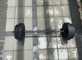 Brand new bar with 80lbs of weight for bench pressing