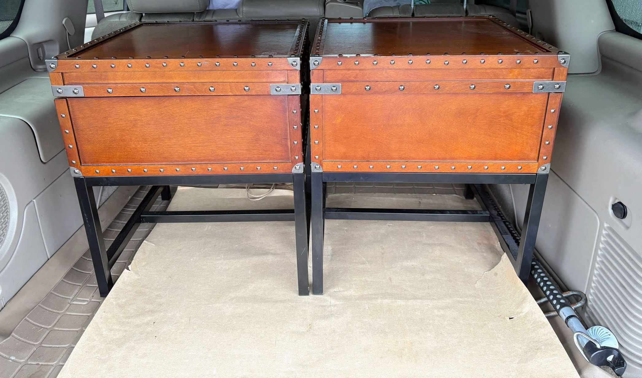 Two Wood End Tables / Storage x2