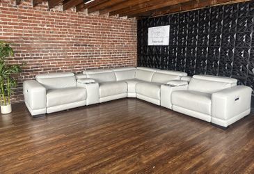 Delivery Available 7pc Maceys leather recliner sectional sofa couch