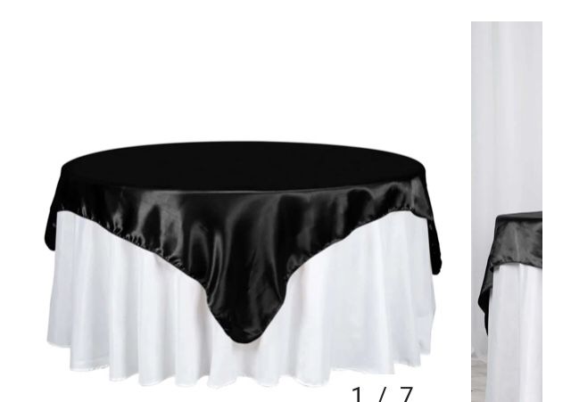 25 Black Satin Overlays 60”x60” ($1 Each)