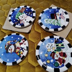 2 Sets Of Holiday Christmas Coasters - All For $19