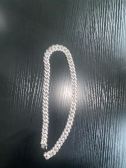Diamond Cuban Link Chain in White Gold - 12mm