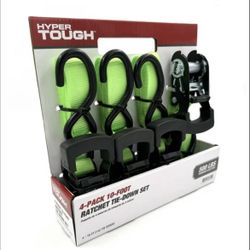 4 Pack Hyper Tough S Hook Ratchet Tiedown