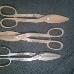 3 Sets Of Vintage Tin Sheers