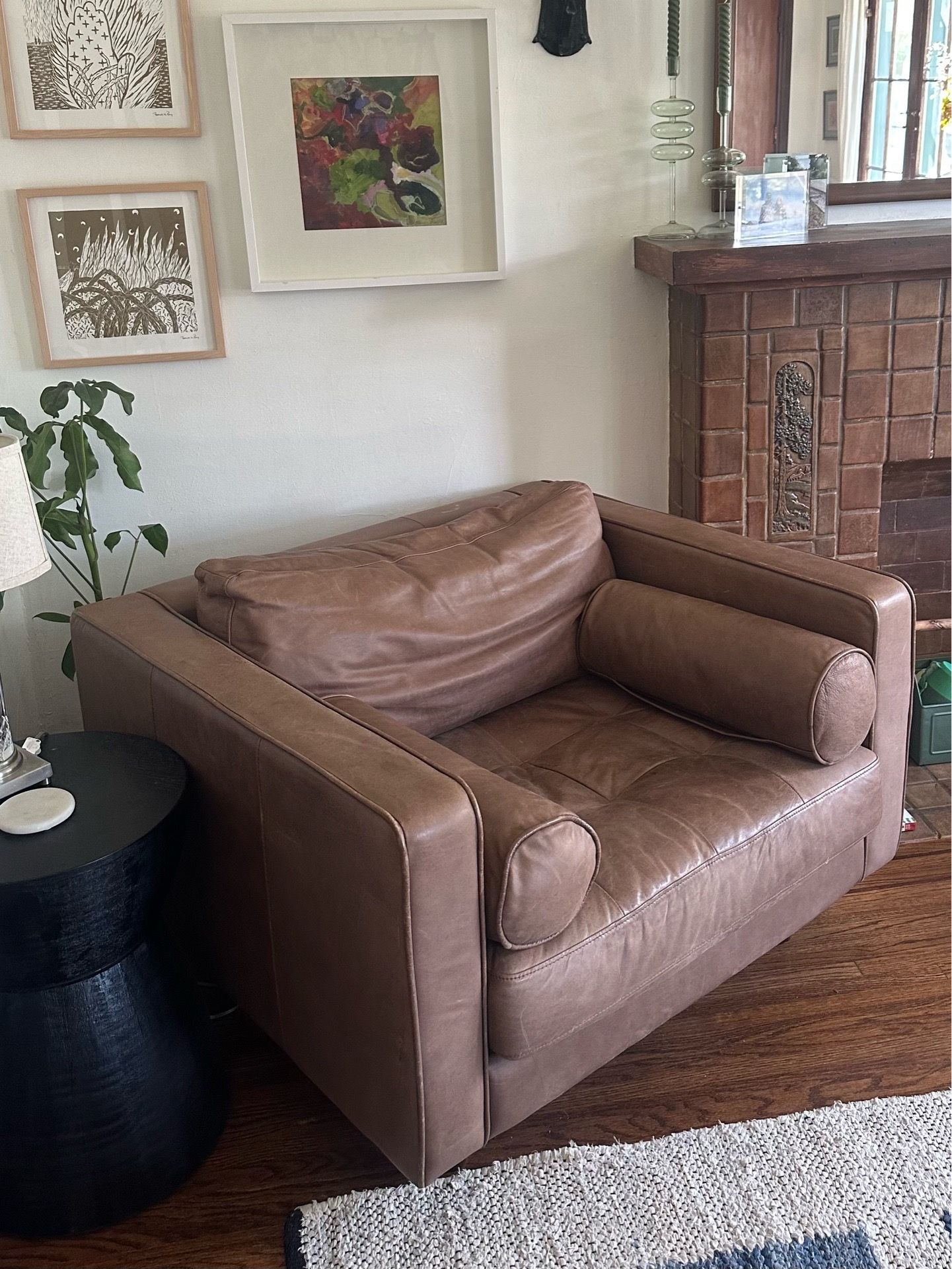 Article Sven Brown Leather Armchair