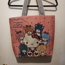 Hello Kitty Canvas Tote Bag New 