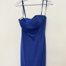 Blue Mermaid Strapless Dress Size 6 