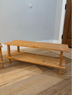 Wood shoe racks (x2)