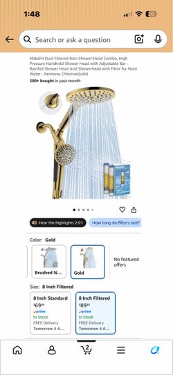 Rain Shower Head Combo (Gold)