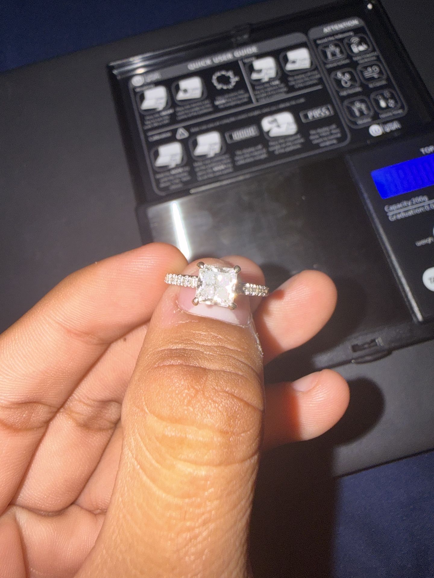 Princess Cut White Gold Ring (Lab Grown diamonds)