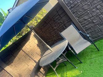 outdoor table with umbrella hole