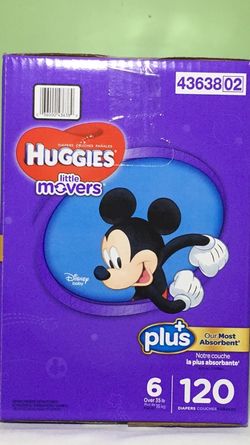 HUGGIES Little Movers size 6 ---- (120 diapers) $45