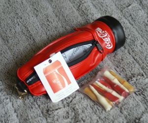 1996 Golf Pouch Bag • Coca Cola Coke • 3 Balls & 12 Bottle-Shaped Tees w/Logos • NEW Never Used w/ Tags! SuPeR RaRe!!!