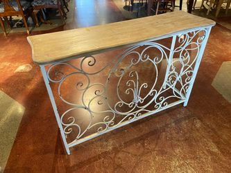 Shabby Chic Wrought Iron Console Table