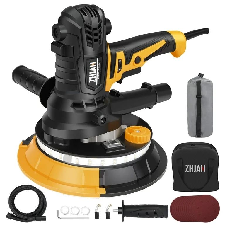 Electric Drywall Sander 900W w/ LED Light & Vacuum – ZHJAN 7”