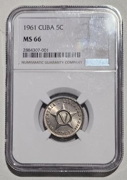 5 Centavos 1961 Cuba MS 66