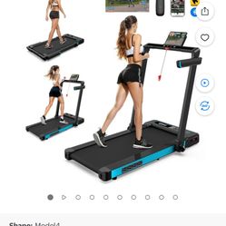 TOSSFD 2.5HP 2 in1 Folding Treadmill with Display Electric Running Portable Walking Pad for Home Fitness
