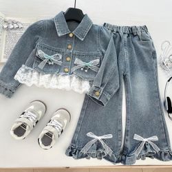 Girls Denim Jacket and Jeans Set