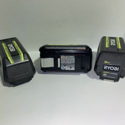 Lot Of 3 -Ryobi 40v 6.0Ah Lithium Ion Battery Packs OP40605