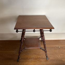 Antique Parlor Table Gaming Cherry Stick And Ball Spool Leg Claw Foot 19th Century Victorian 