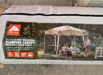 12' x 10' Glamping Hexagon Lighted Canopy NEW