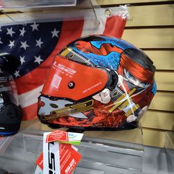 LS2 Full-Face Motorcycle Helmet Ninja Graphic DOT approved brand new size large