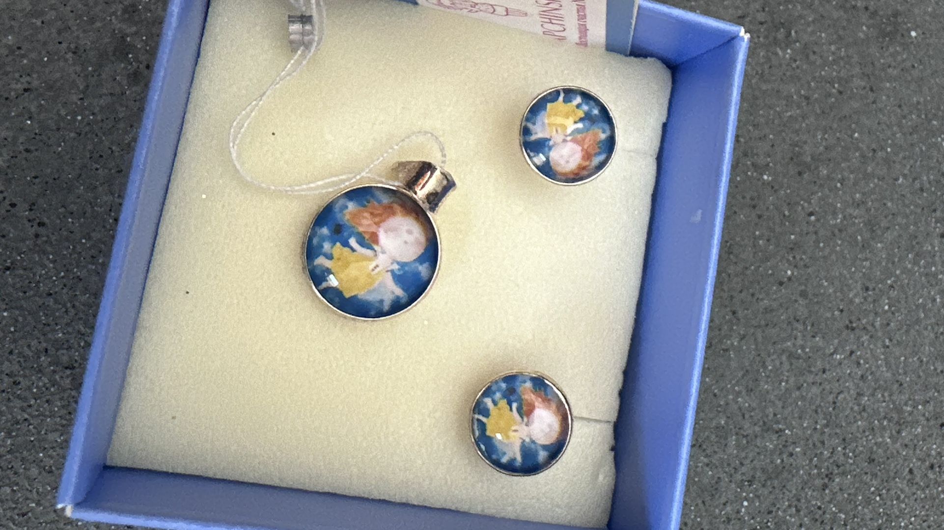 Blue and Yellow Angel Jewelry Set