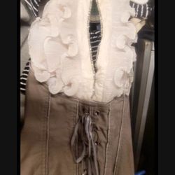 Womens White Halter Tie Top