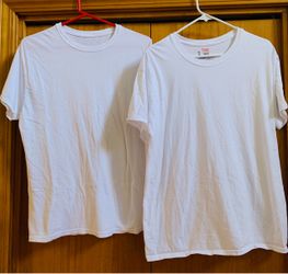 5 Hanes Mens SZ M White Short Sleeve T Shirts , Undershirts BUNDLE