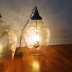 Amber Glass Swag Lamps
