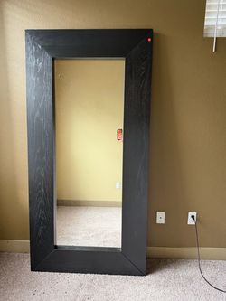 Large Mirror with Black Wood Frame