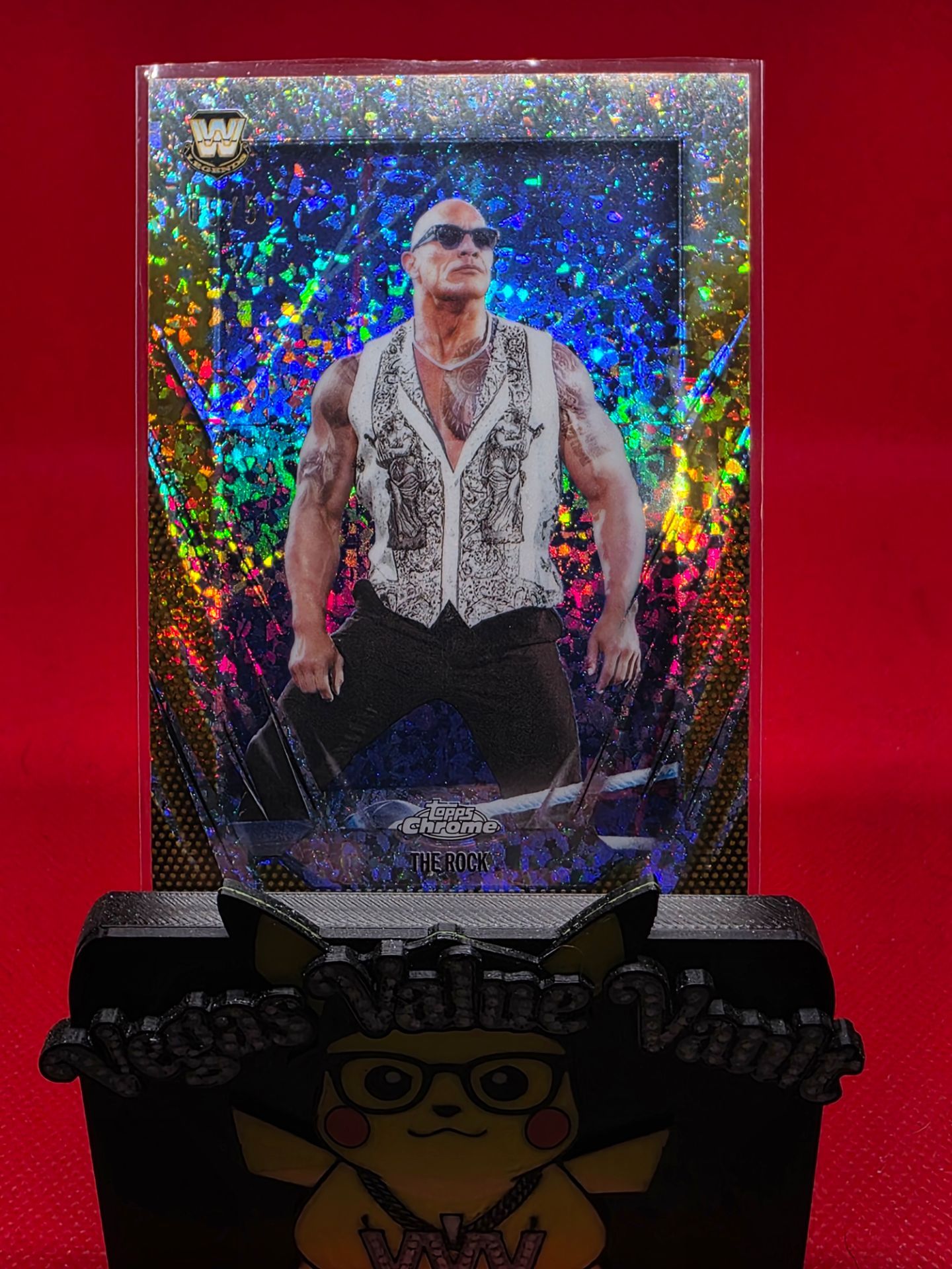 Dwyane THE ROCK Johnson WWE Topps Chrome 2026 Orange Mini Diamonds #05/50