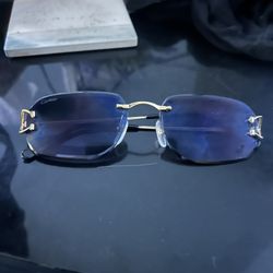 Cartier C De Cartier sunglasses 18k gold plated ( Gold with Blue ) 