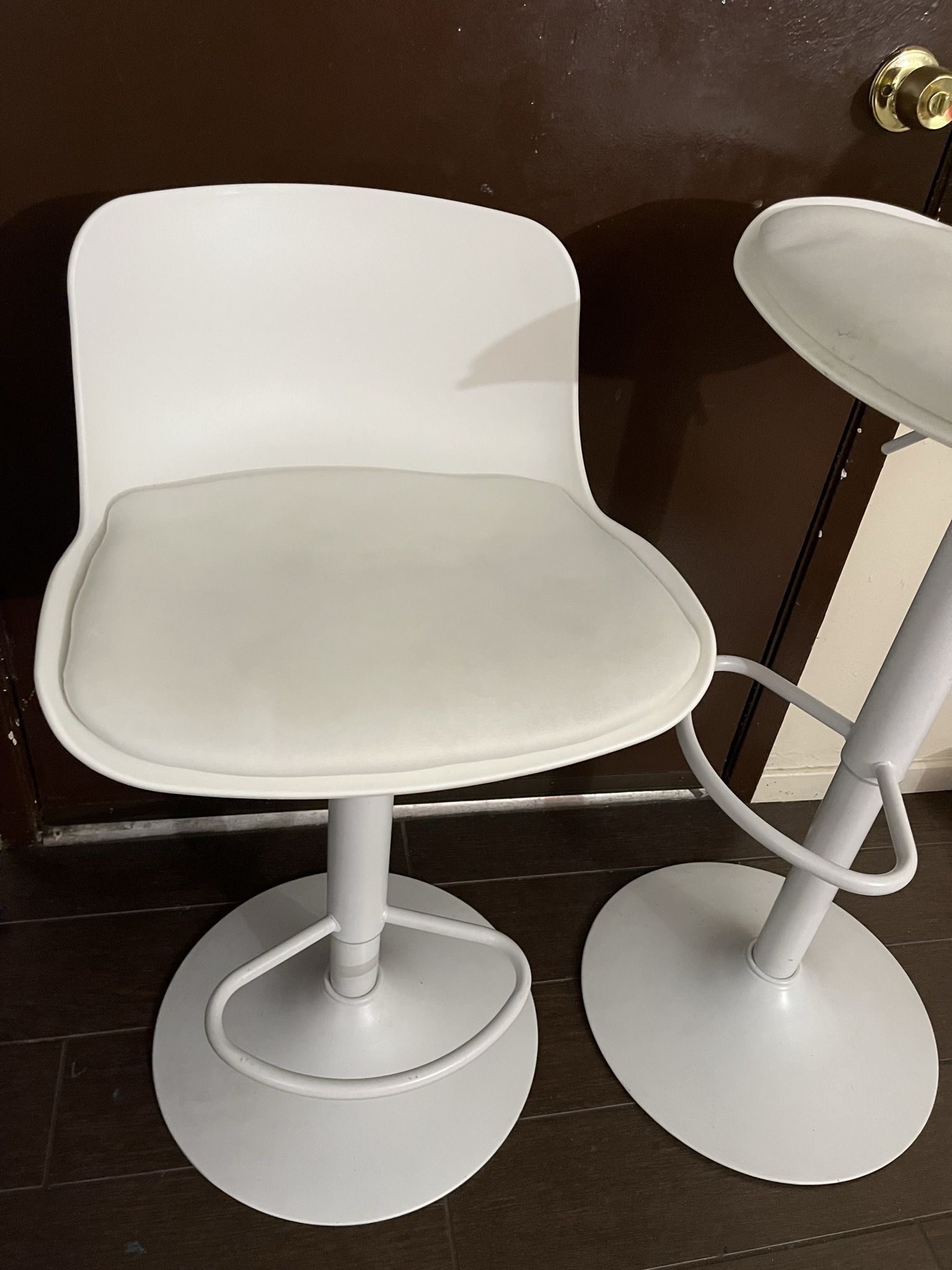2 White Stools Chairs