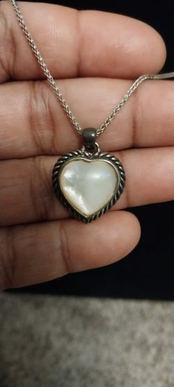 925 Mother Of Pearl Pendant And Necklace 