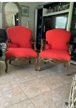 2 Red Decor Chairs with Cover like a New