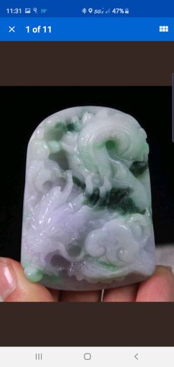 jade jadeite lavender dragon pendant
