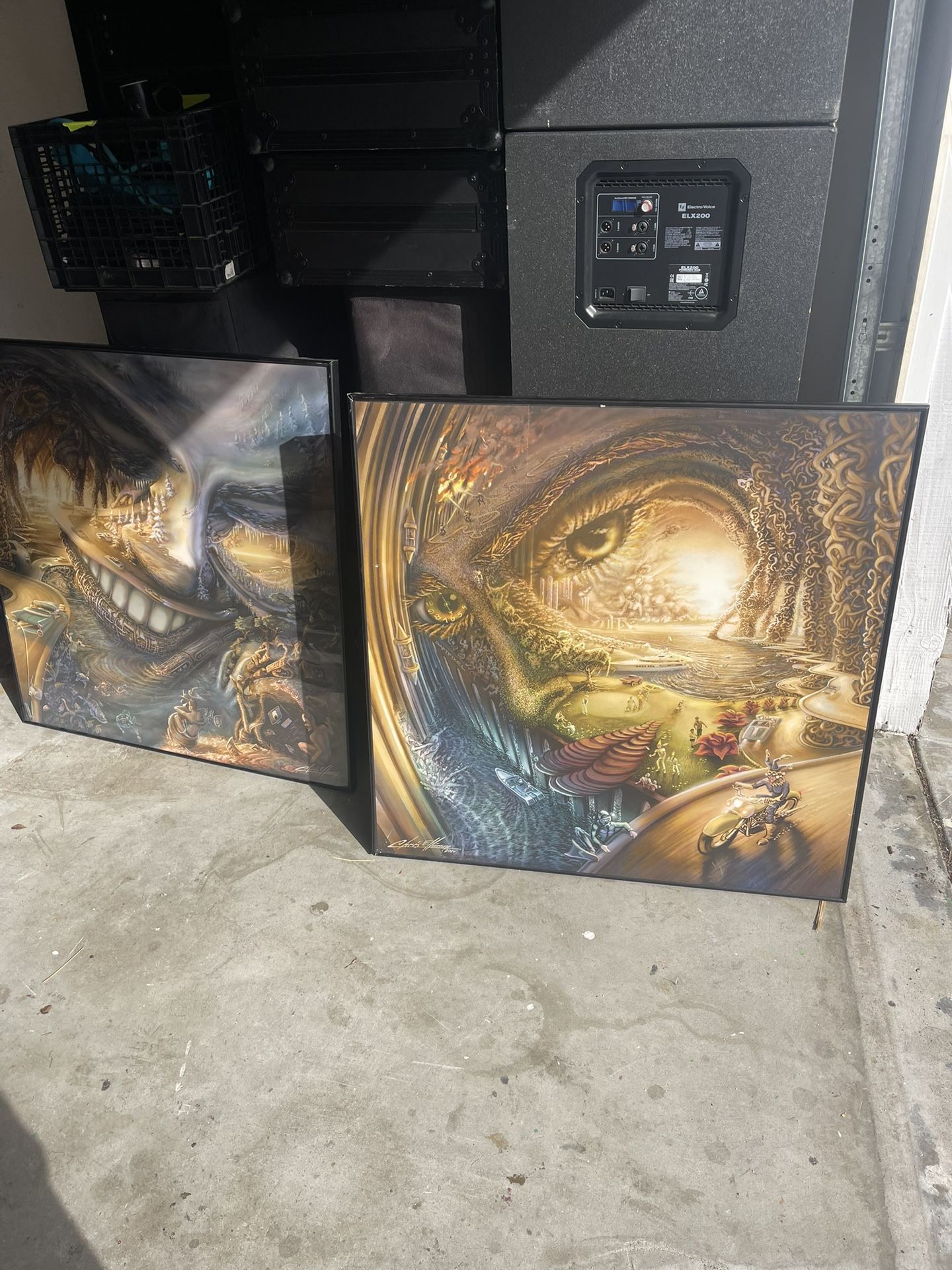 2 Large Framed Surrealist Art Prints - MUST GO ASAP