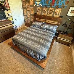 3 Piece Queen Size Platform Bedroom Furniture Set