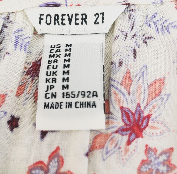Forever 21 Size M Floral Dress 3/4 Sleeve