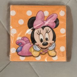 New Minnie Mouse 1st Birthday Beverage Napkins