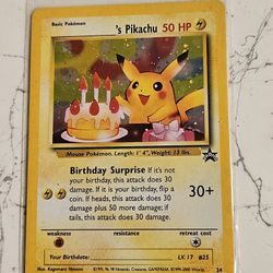 Happy Birthday Pikachu WoTc Promo Holo 