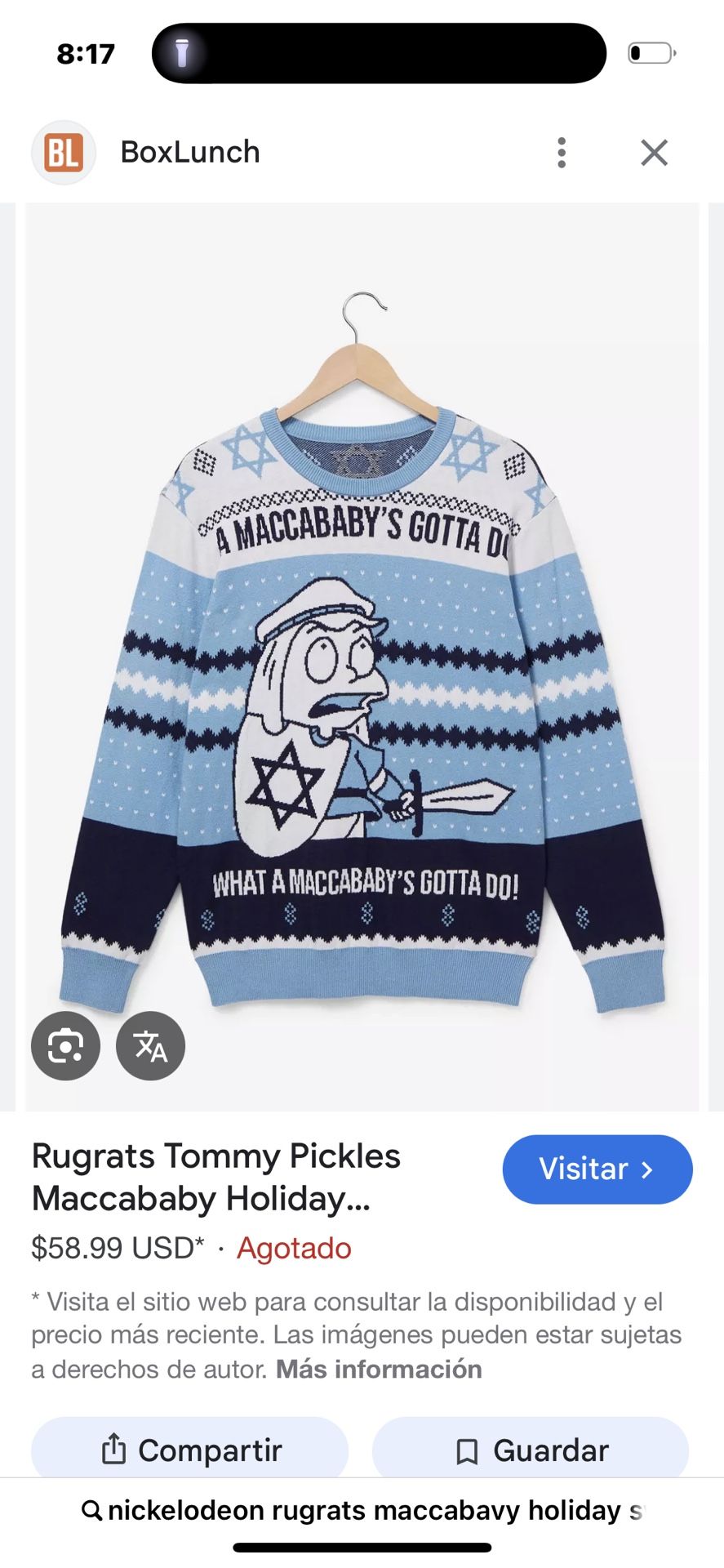 nickelodeon rugrats maccababy holiday sweater