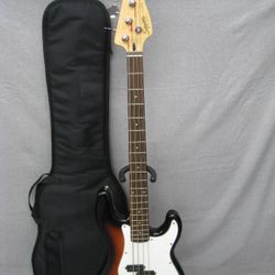 1997 Squier Precision Bass 4 String Electric Bass Guitar Sunburst