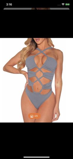 New Gray/grey Sexy Brazilian bandage bikini /swimsuit/swimwear/bathing suit / body suit / size XL