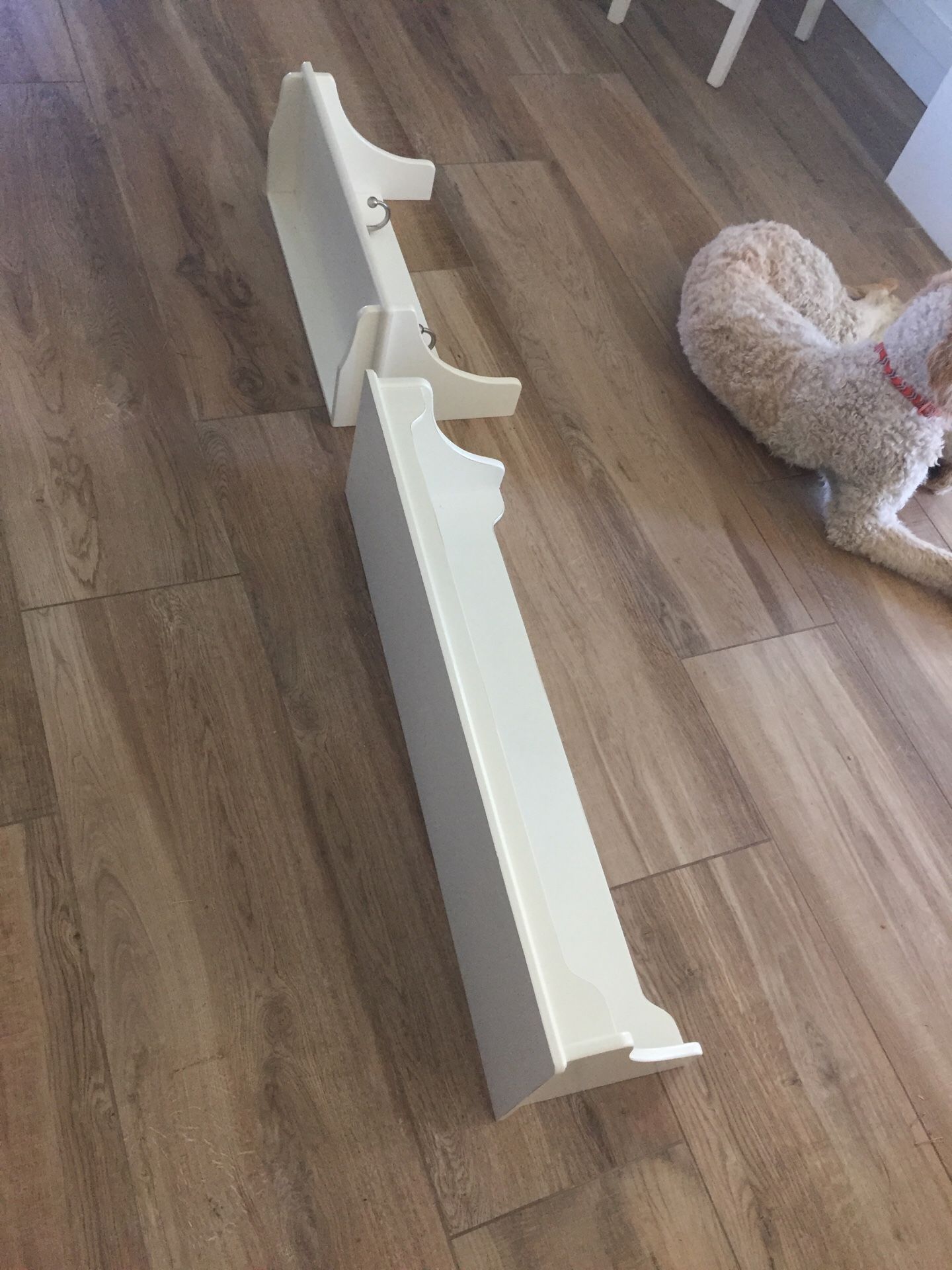 White Pottery barn shelves